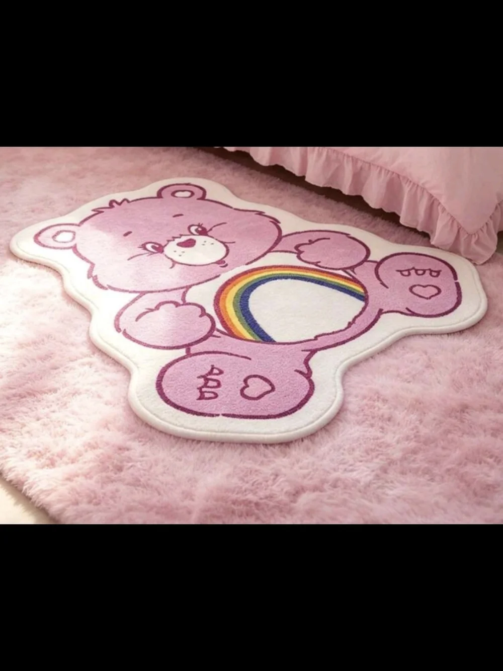Pink Rainbow Care Bears Rug 105cmx100cm